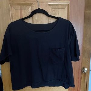 Boxy Cropped Tee with Pocket